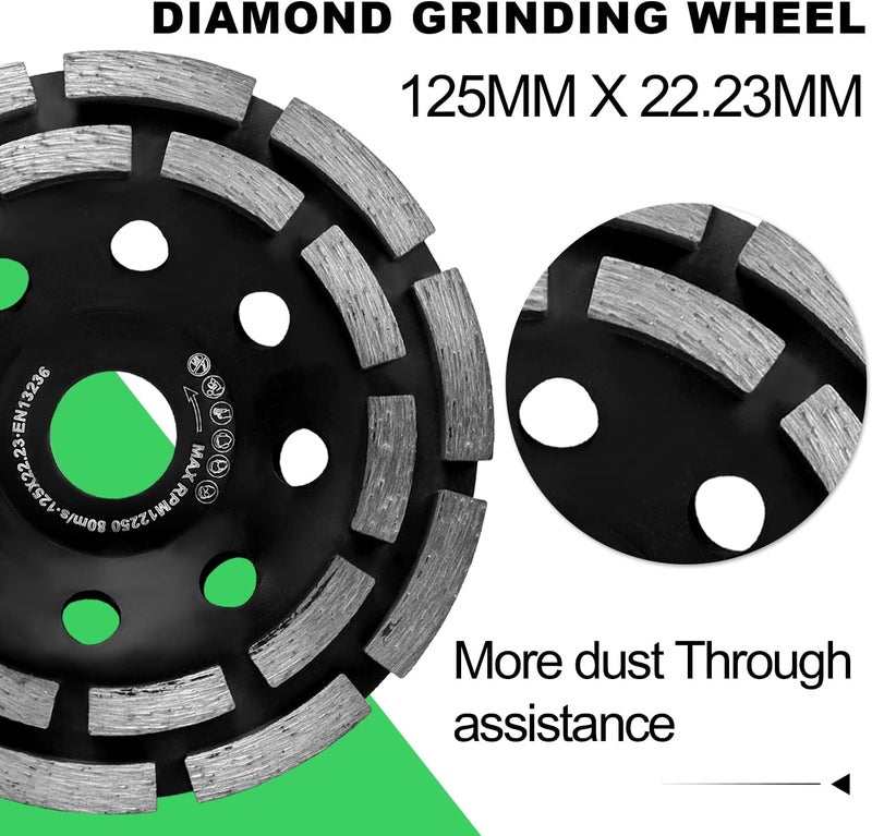 Diment Power Grinding Dust Shroud for Angle grinder 4 1/2-Inch / 5-Inch, Diamond Grinding Cup Wheel 5-Inch - Image 2